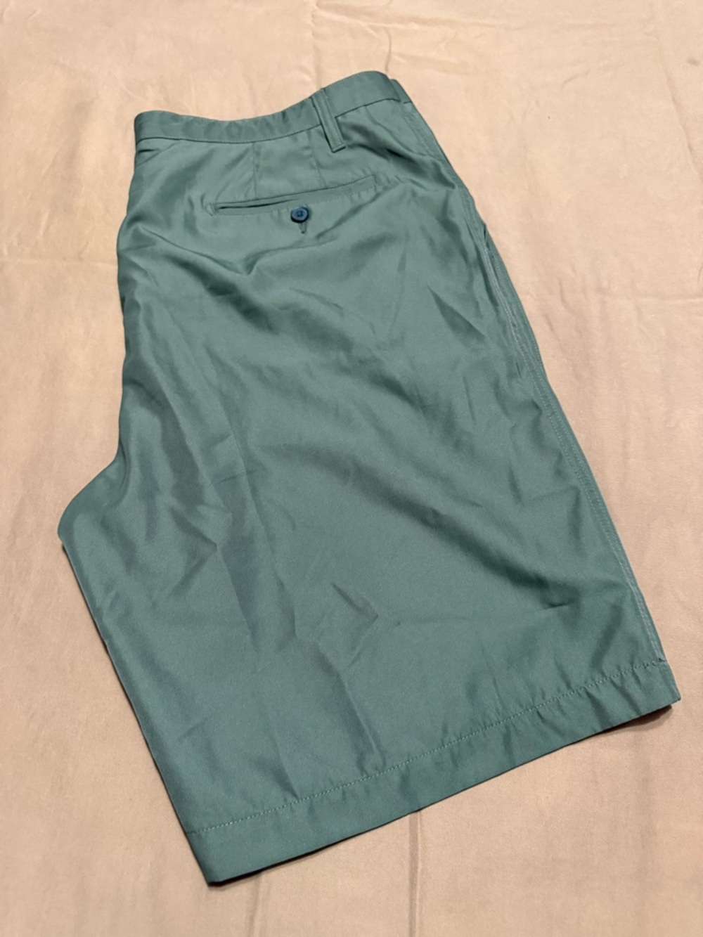 Men's Teal Green Flat-Front Shorts